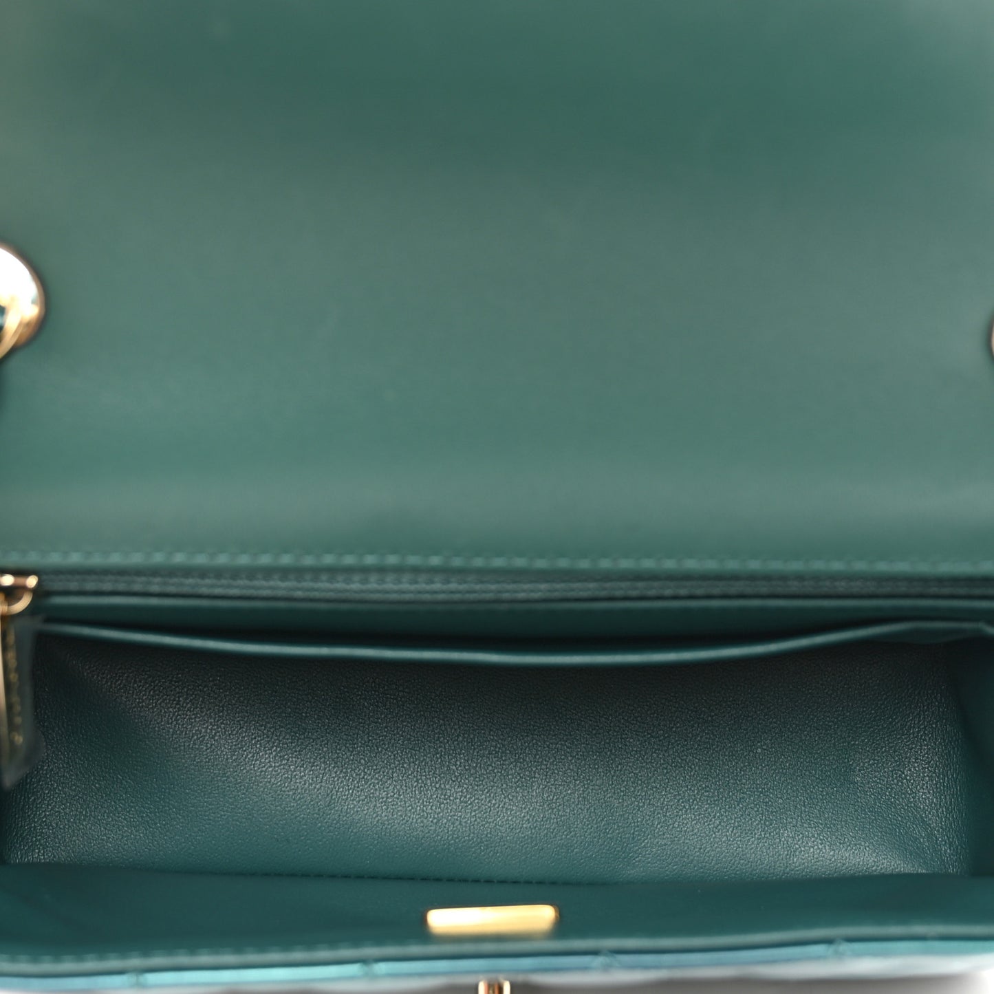 Shaded Patent Calfskin Quilted Mini Rectangular Flap Green Blue