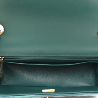 Chanel Shaded Patent Calfskin Quilted Mini Rectangular Flap Green Blue 6 of 10