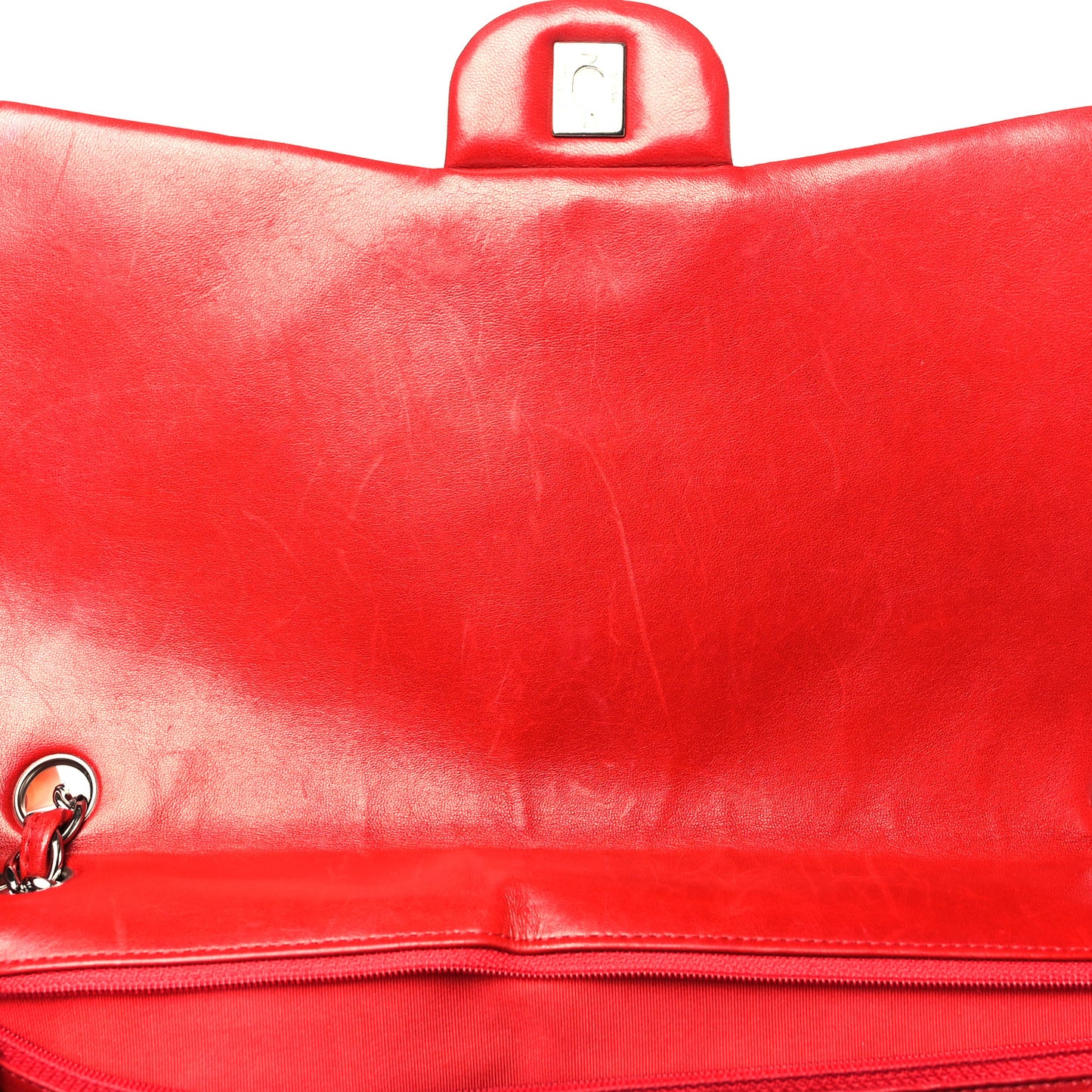 Lambskin Quilted Maxi Double Flap Red