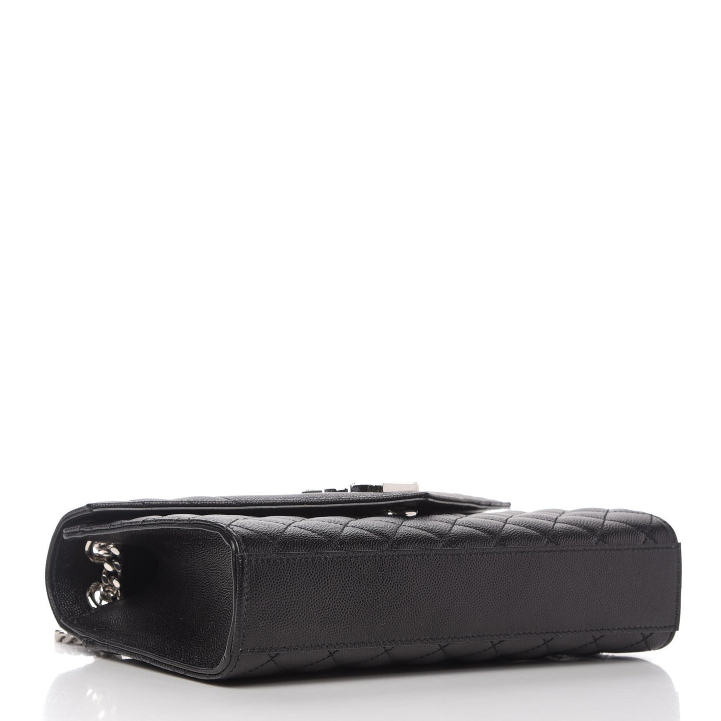 Grain De Poudre Textured Mixed Matelasse Triquilt Medium Monogram Satchel Black