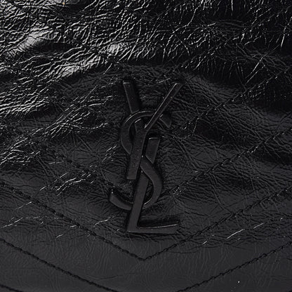 Saint Laurent Crinkled Calfskin Matelasse Monogram Niki Shoulder Bag Black 7 of 9