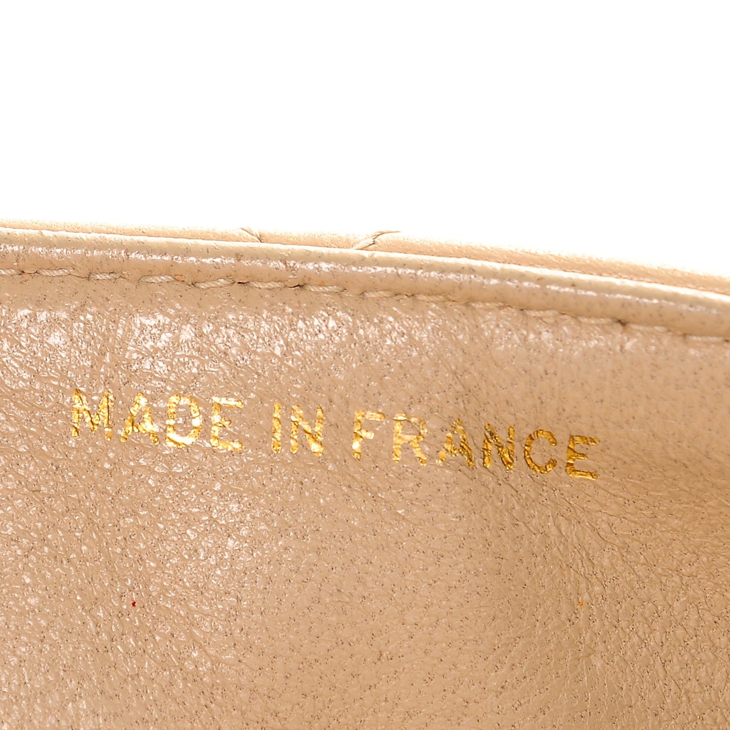Lambskin Quilted Small Single Flap Beige