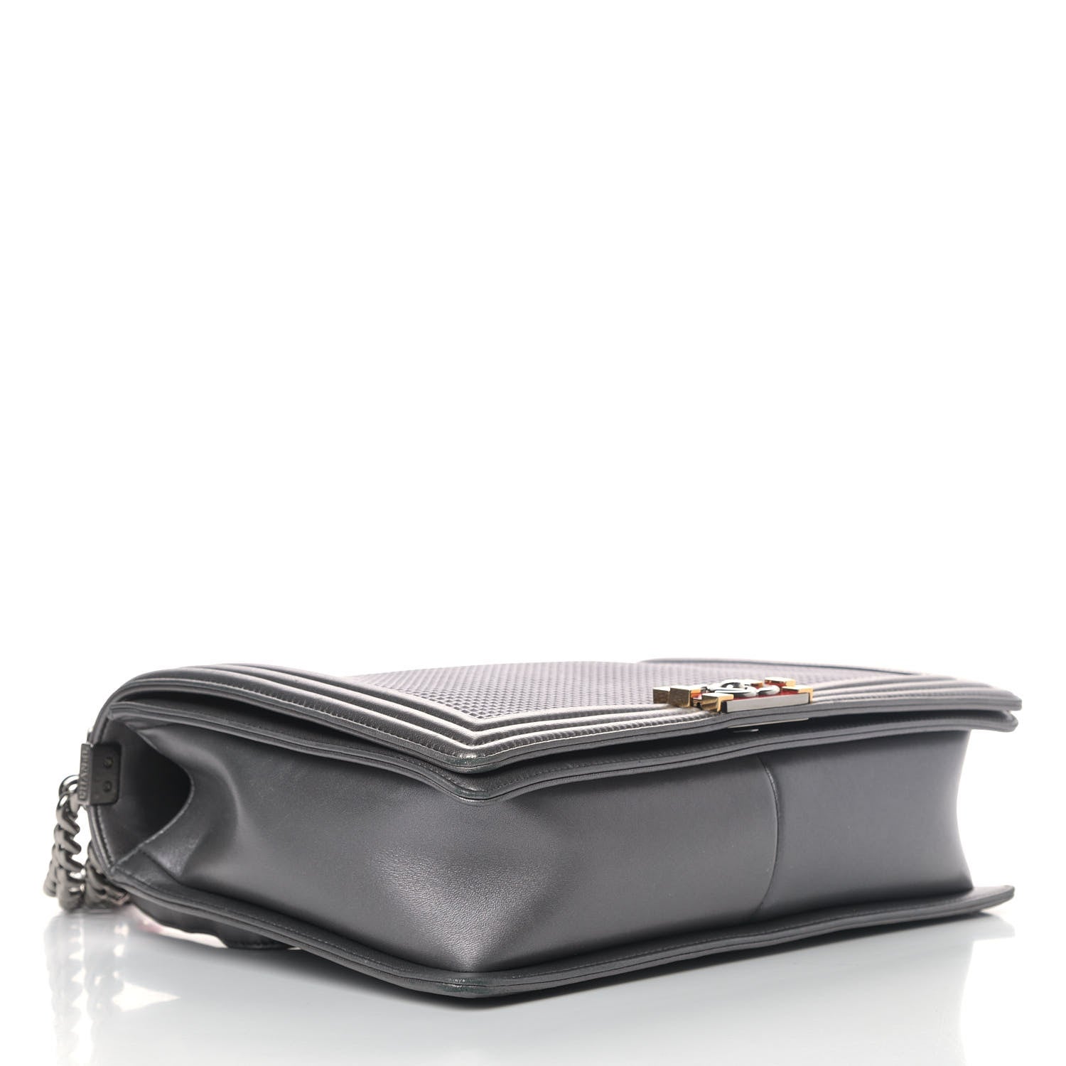 Chanel Lambskin Embossed New Medium Boy Cube Flap Grey 3 of 8