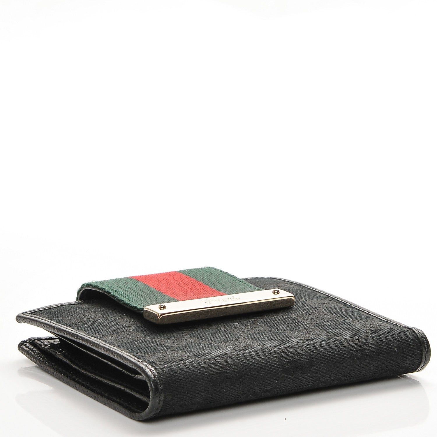 Gucci Monogram Web French Flap Wallet Black 4 of 9