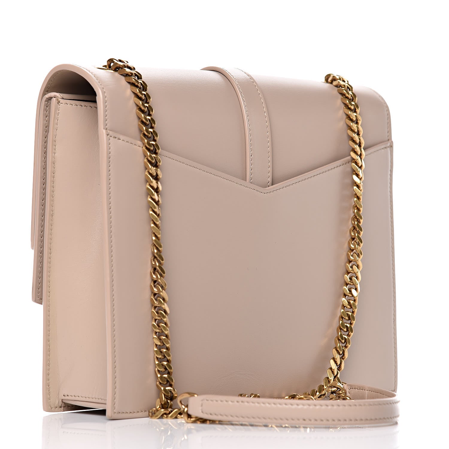 Saint Laurent Smooth Calfskin Monogram Medium Sulpice Shoulder Bag Nude 3 of 12