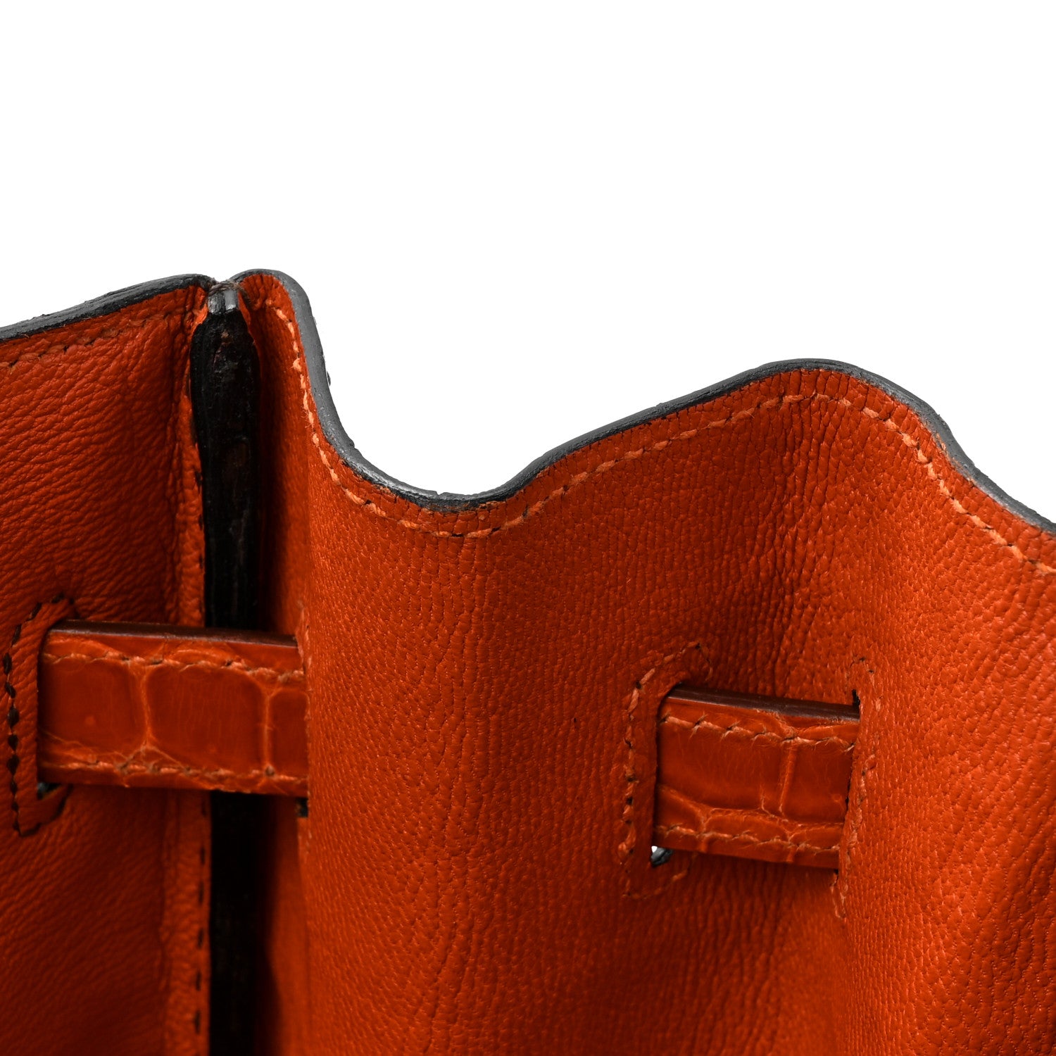 Hermes Shiny Porosus Crocodile Birkin 35 Havane Orange 14 of 23