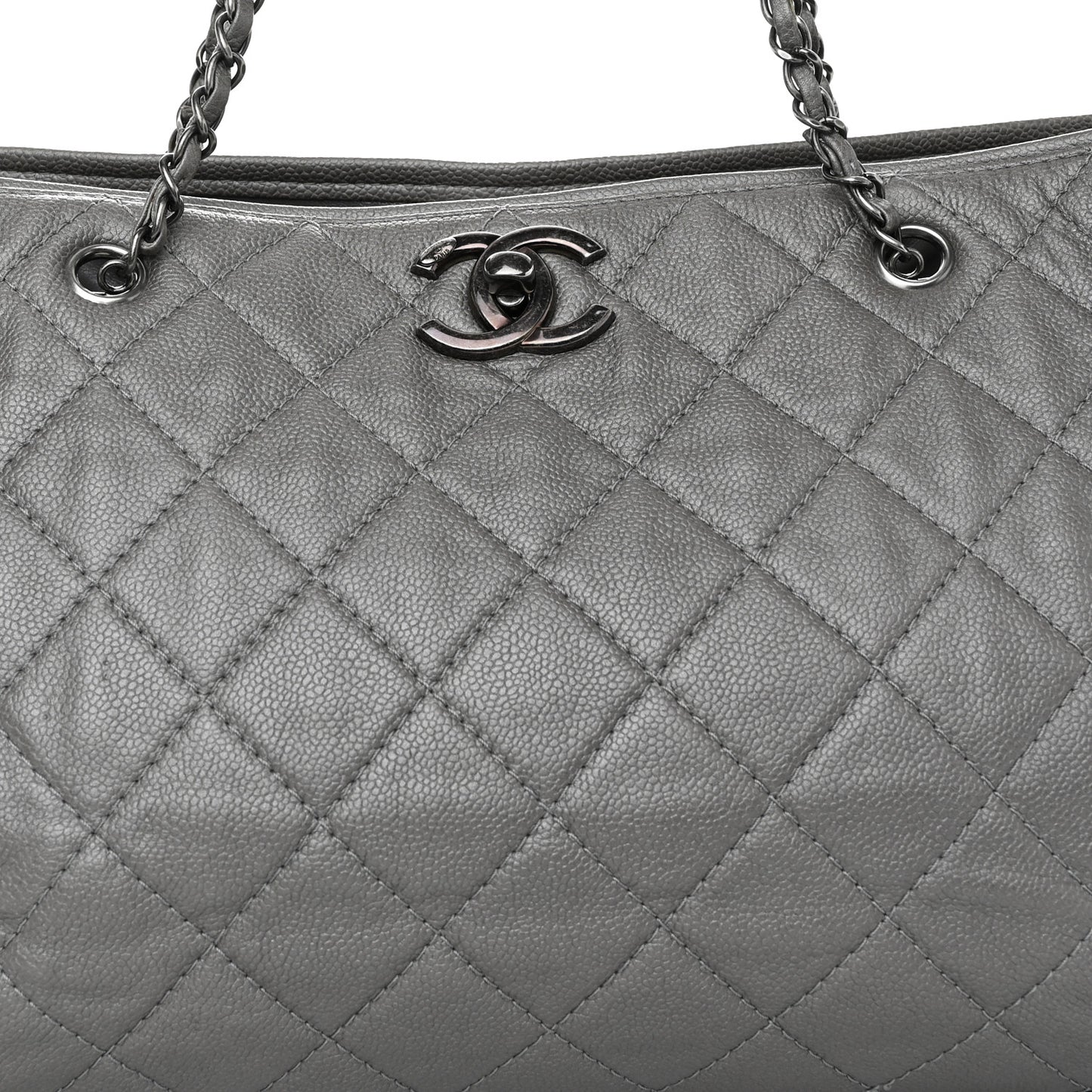 Metallic Caviar Large Be Caviar Tote Grey