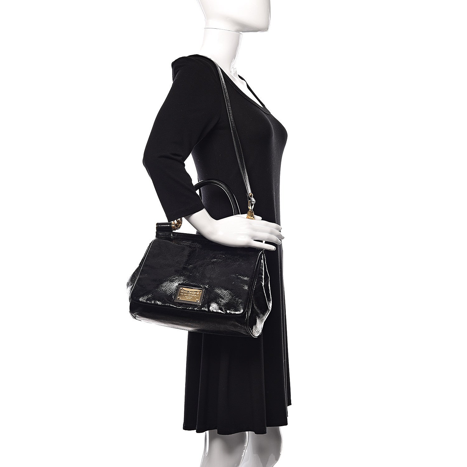 Dolce & Gabbana Patent Medium Miss Sicily Tote Black 2 of 9
