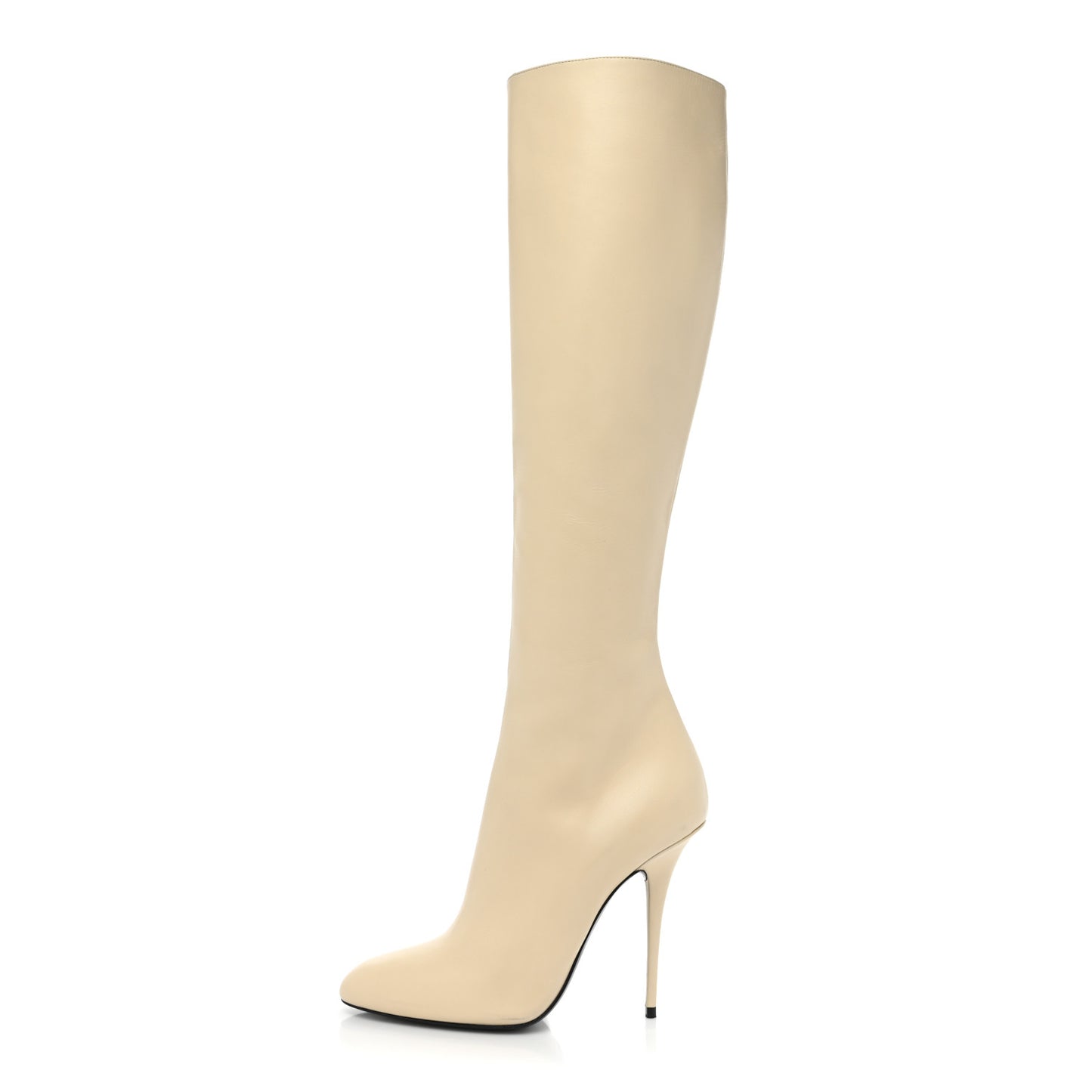 Smooth Calfskin Linda 100 Knee High Boots 39 Eggshell