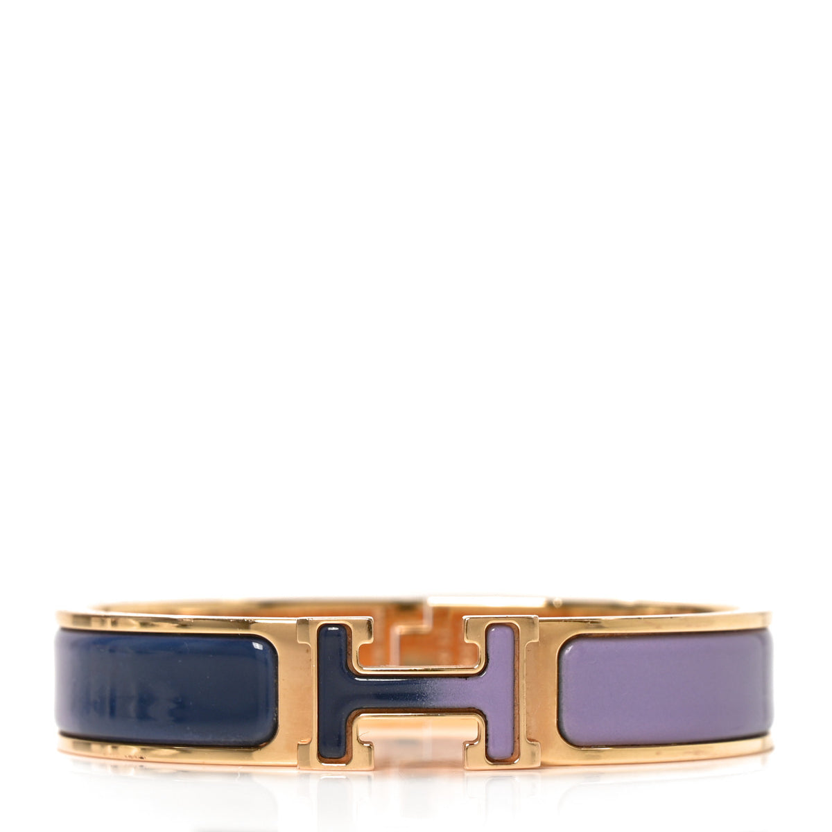 Hermes Enamel Narrow Fusion Clic Clac H Bracelet PM Lilas Ultramarine 1 of 4