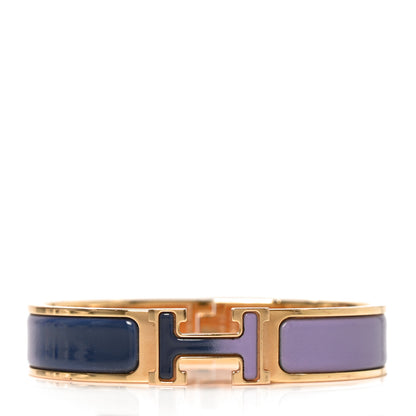 Hermes Enamel Narrow Fusion Clic Clac H Bracelet PM Lilas Ultramarine 1 of 4