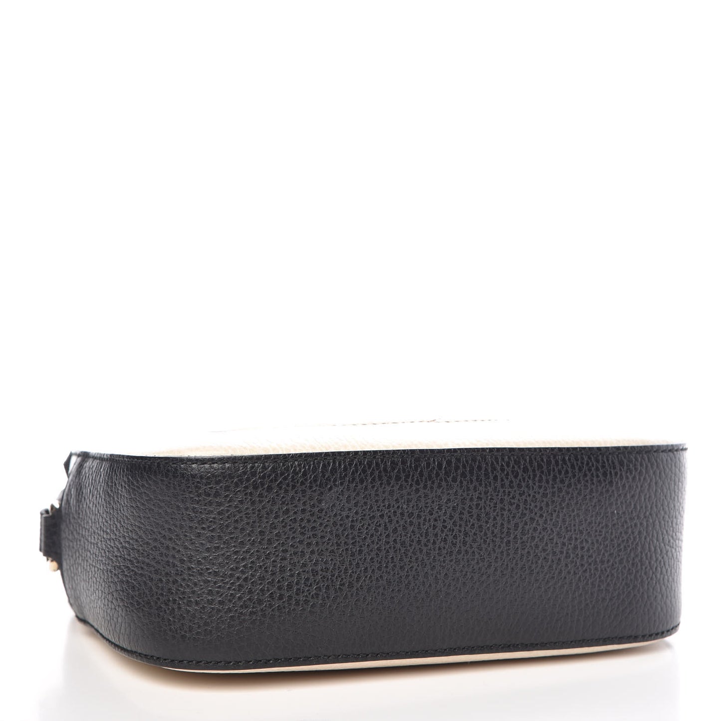 Dollar Calfskin Bi-Color Small Soho Disco Bag Mystic White Black