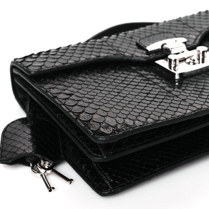 Gucci Snakeskin Small Lady Lock Briefcase Clutch Black 9 of 10