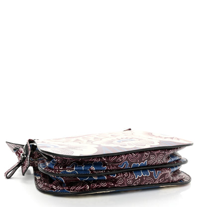 Valentino Garavani Calfskin Floral Print Mime Hobo Burgundy 4 of 9