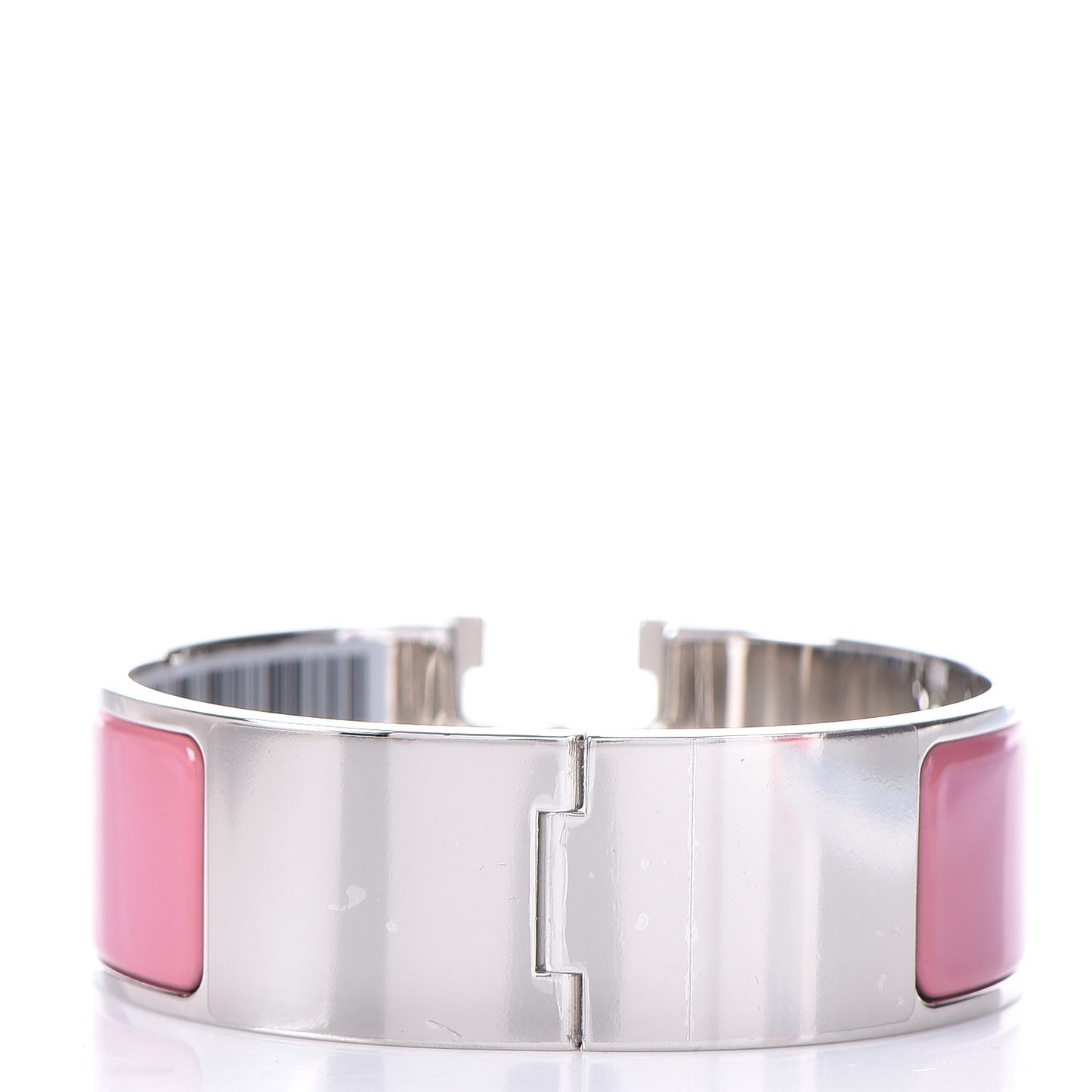 Enamel Wide Clic Clac H Bracelet PM Blanc Rose Velours