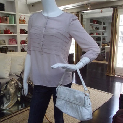 Fendi Calfskin Perforated Small Chef Shoulder Bag White 2 of 13