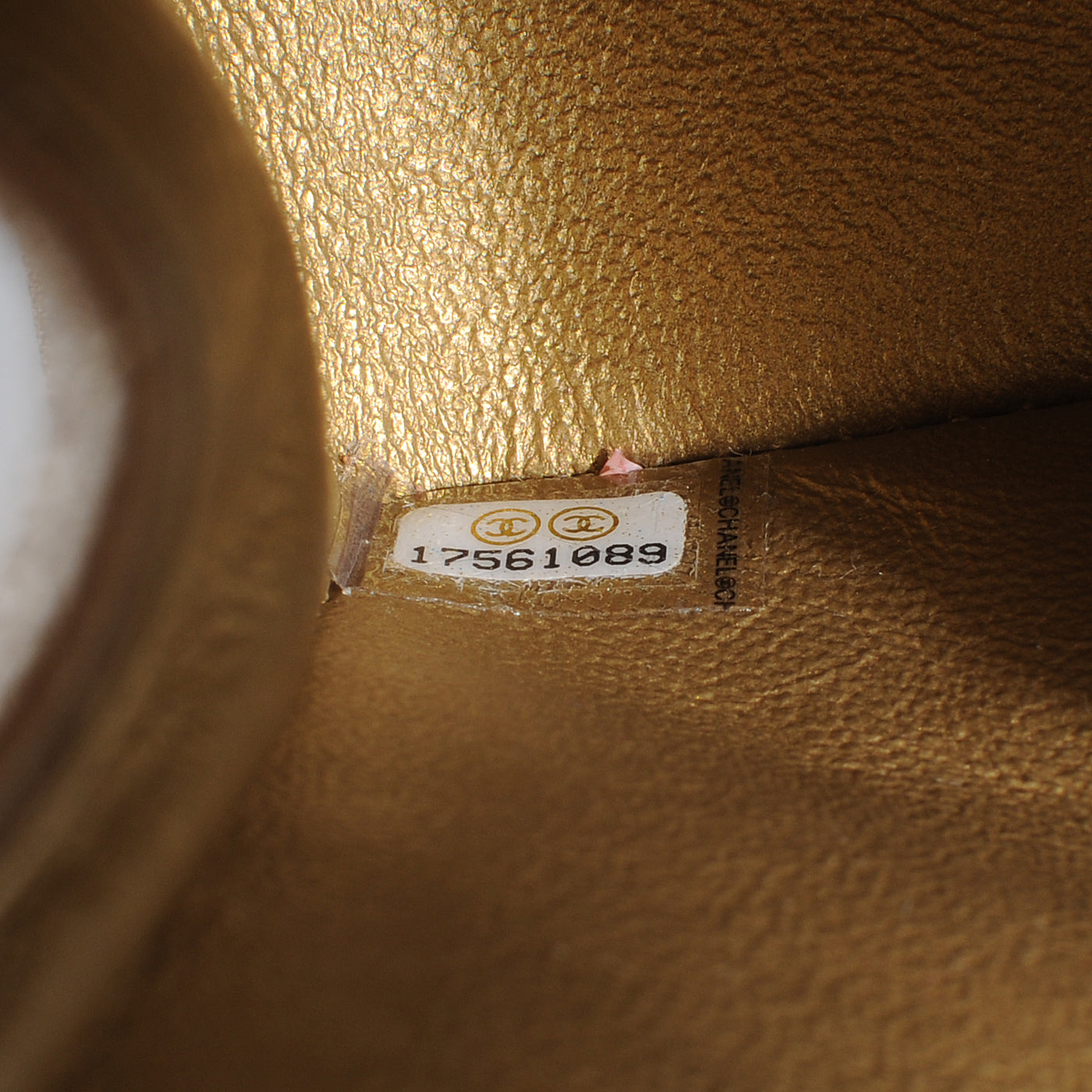 Grained Calfskin Medium Double Flap Dark Gold 13C