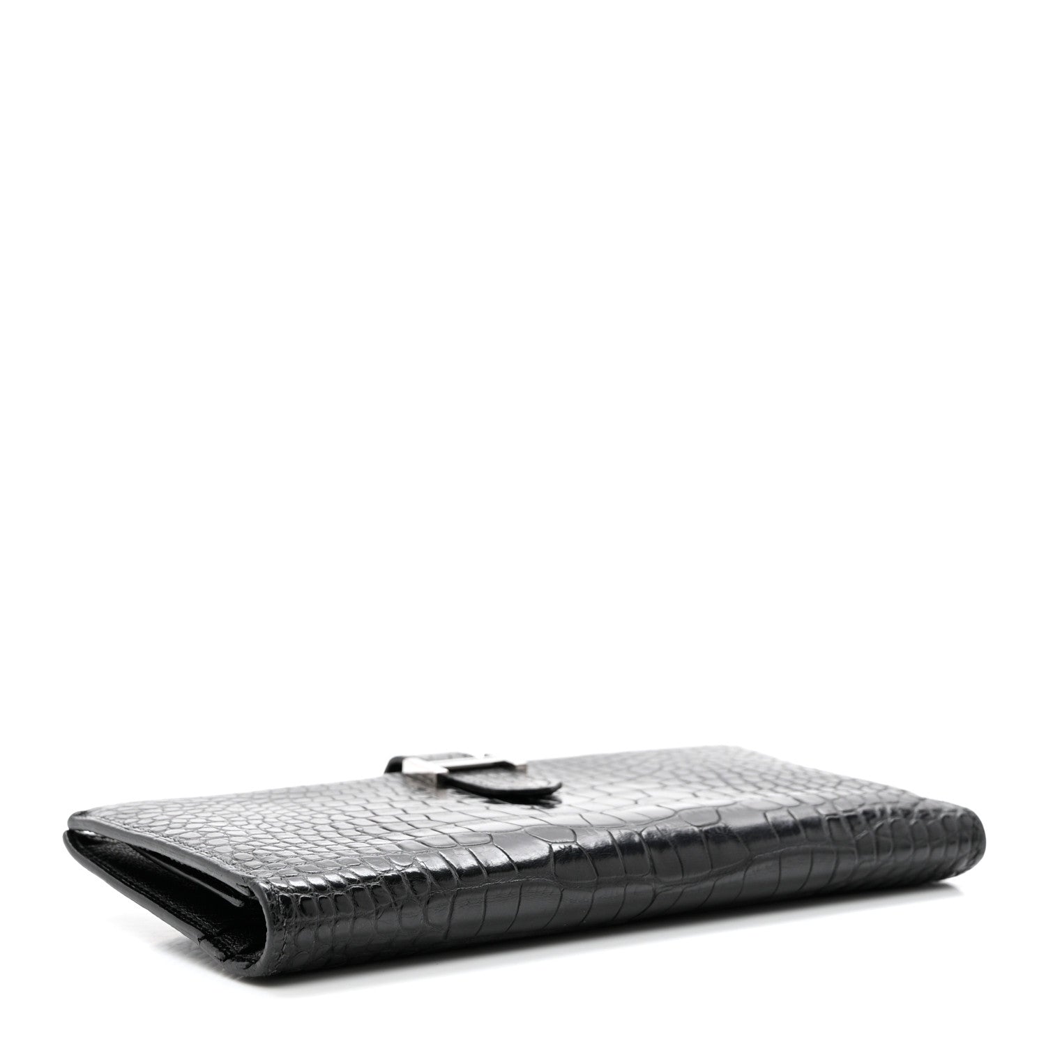 Hermes Shiny Alligator Bearn Wallet Black 3 of 8