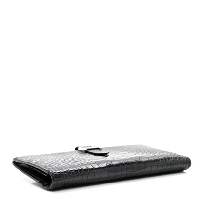 Hermes Shiny Alligator Bearn Wallet Black 3 of 8