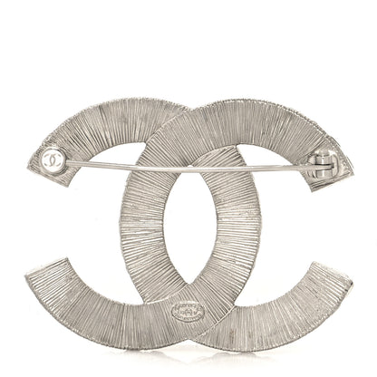 Chanel Baguette Crystal CC Brooch Silver 3 of 4