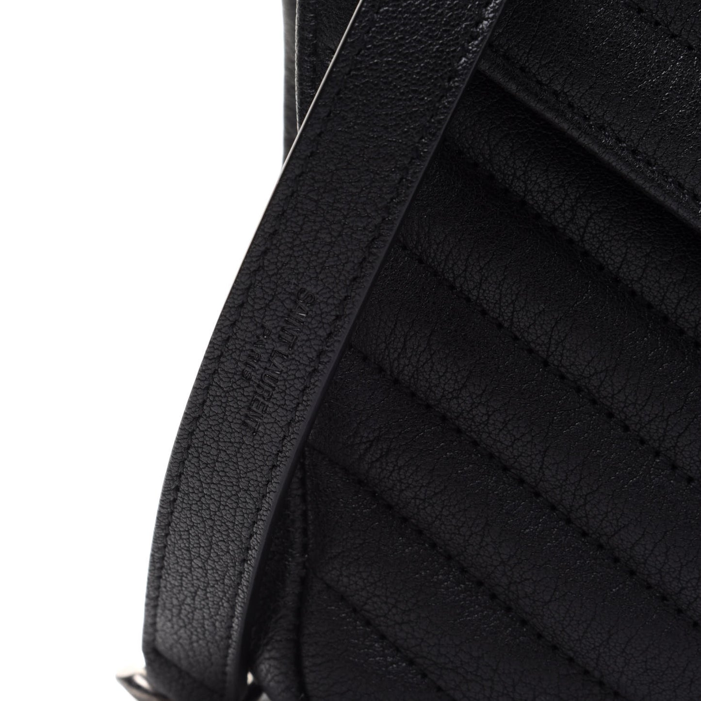 Sheepskin Matelasse Chevron Monogram Medium College Bag Black
