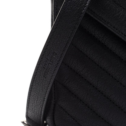 Saint Laurent Sheepskin Matelasse Chevron Monogram Medium College Bag Black 9 of 15