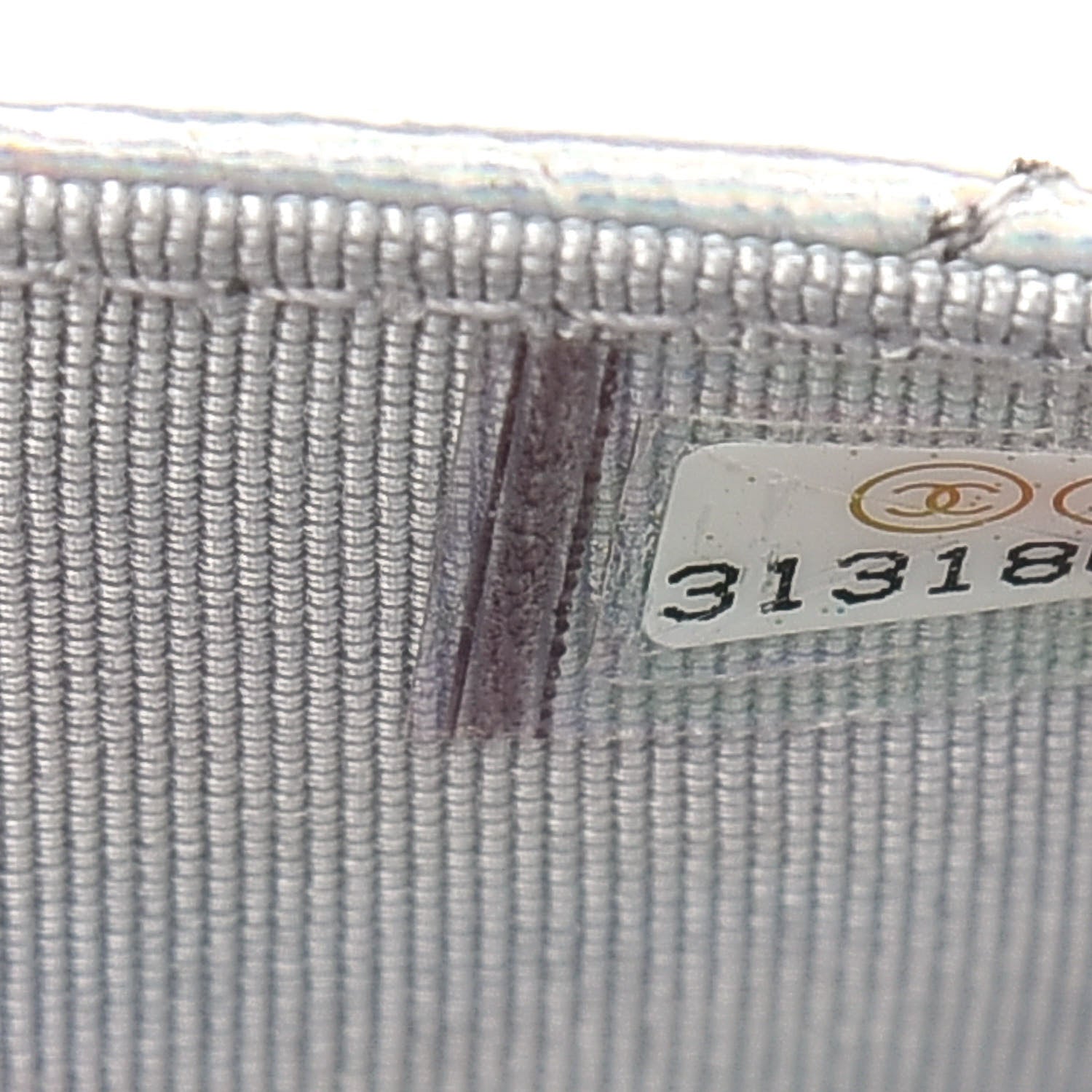 Chanel Iridescent Goatskin Quilted Wallet On Chain WOC Silver 8 of 11