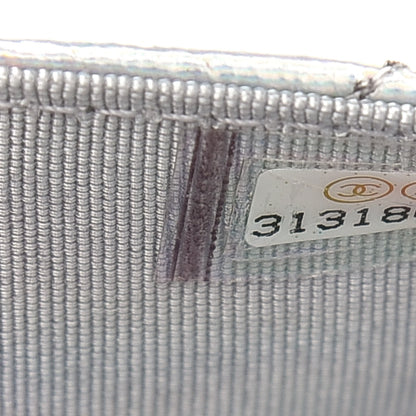 Chanel Iridescent Goatskin Quilted Wallet On Chain WOC Silver 8 of 11
