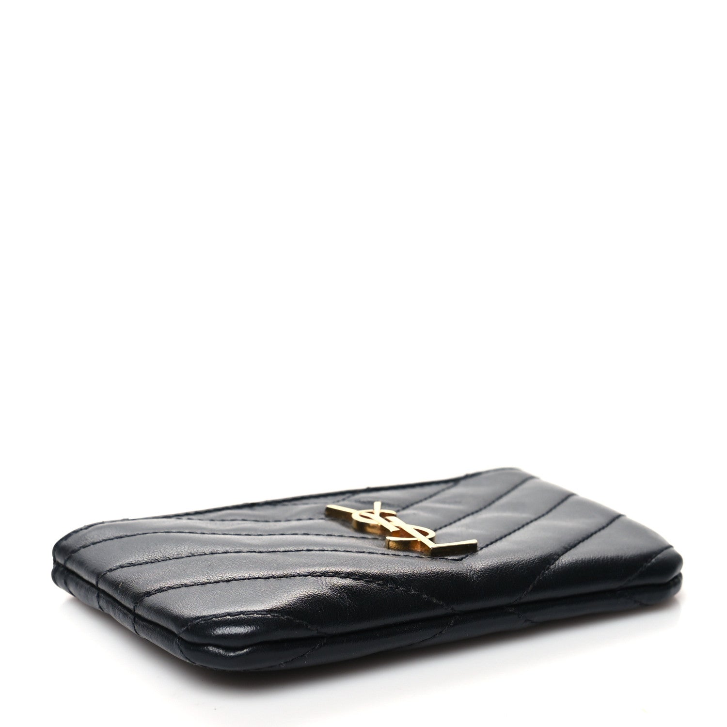 Saint Laurent Calfskin Matelasse Monogram Key Pouch Black 4 of 8