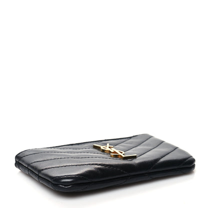 Saint Laurent Calfskin Matelasse Monogram Key Pouch Black 4 of 8