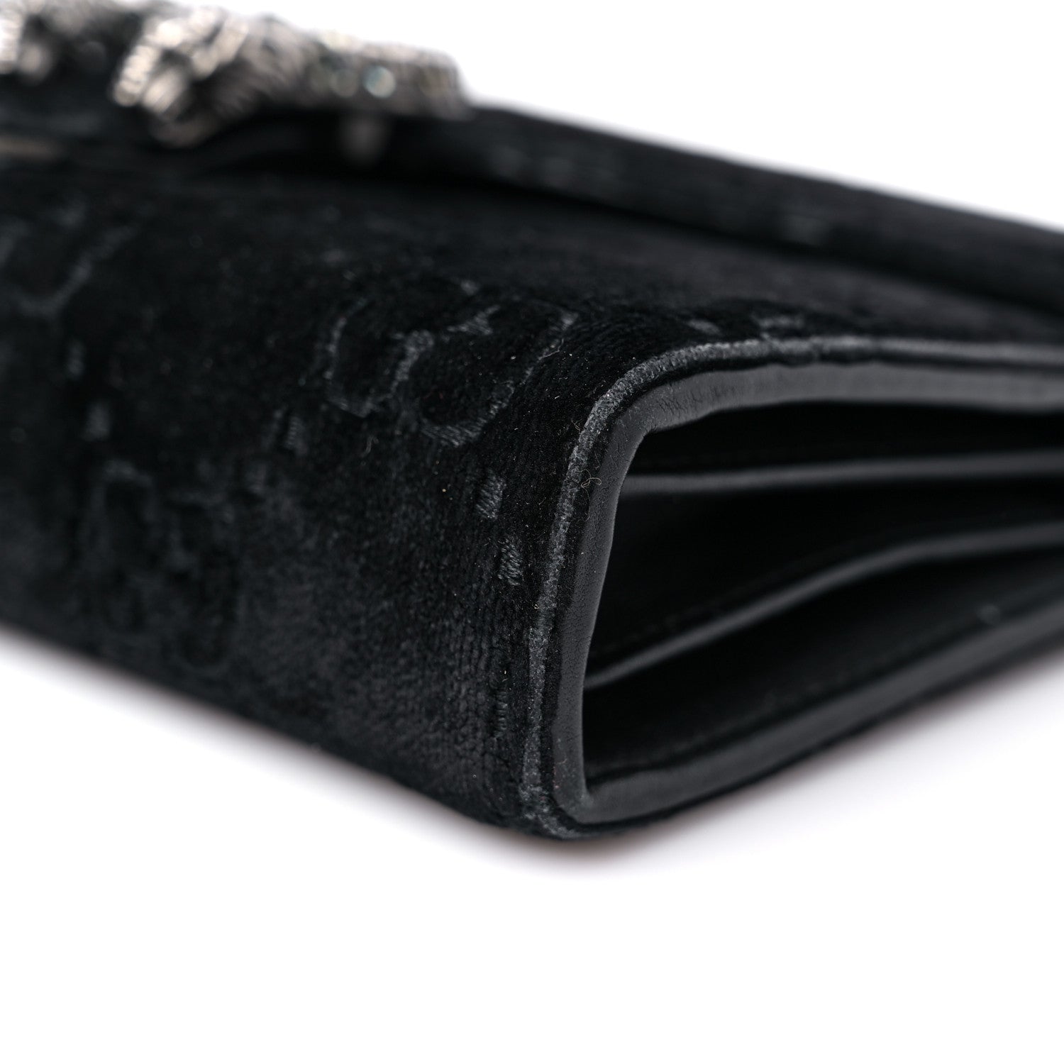 Gucci Velvet GG Monogram Mini Dionysus Chain Wallet Black 9 of 18