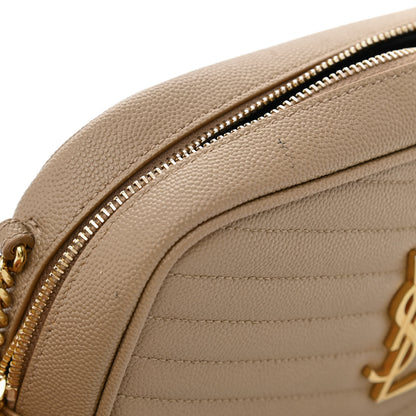 Saint Laurent Grain De Poudre Matelasse Monogram Mini Lou Camera Bag Dark Beige 10 of 10