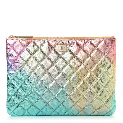 Chanel Metallic Goatskin Quilted Medium 2.55 Reissue Cosmetic Case Multicolor 1 of 7