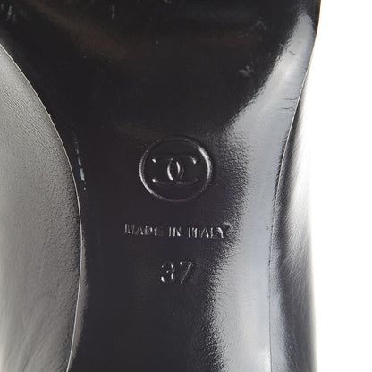 Chanel Lambskin CC Cap Toe Pumps 37 Black White 9 of 13