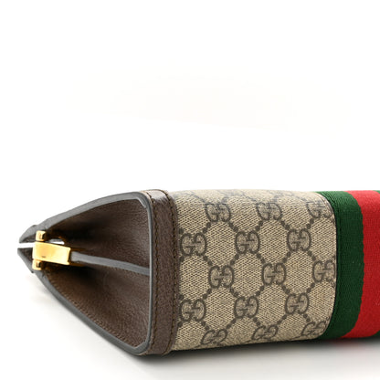 Gucci GG Supreme Monogram Web Small Ophidia Chain Shoulder Bag Brown 9 of 12