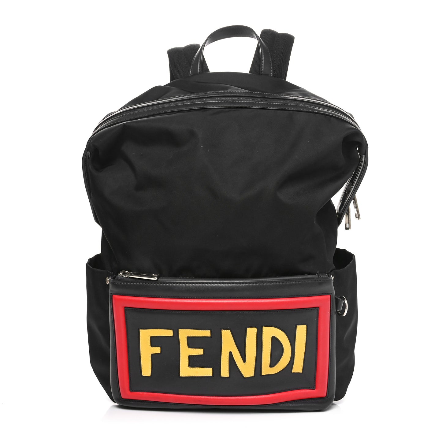 Nylon Vitello Century Logo Backpack Black