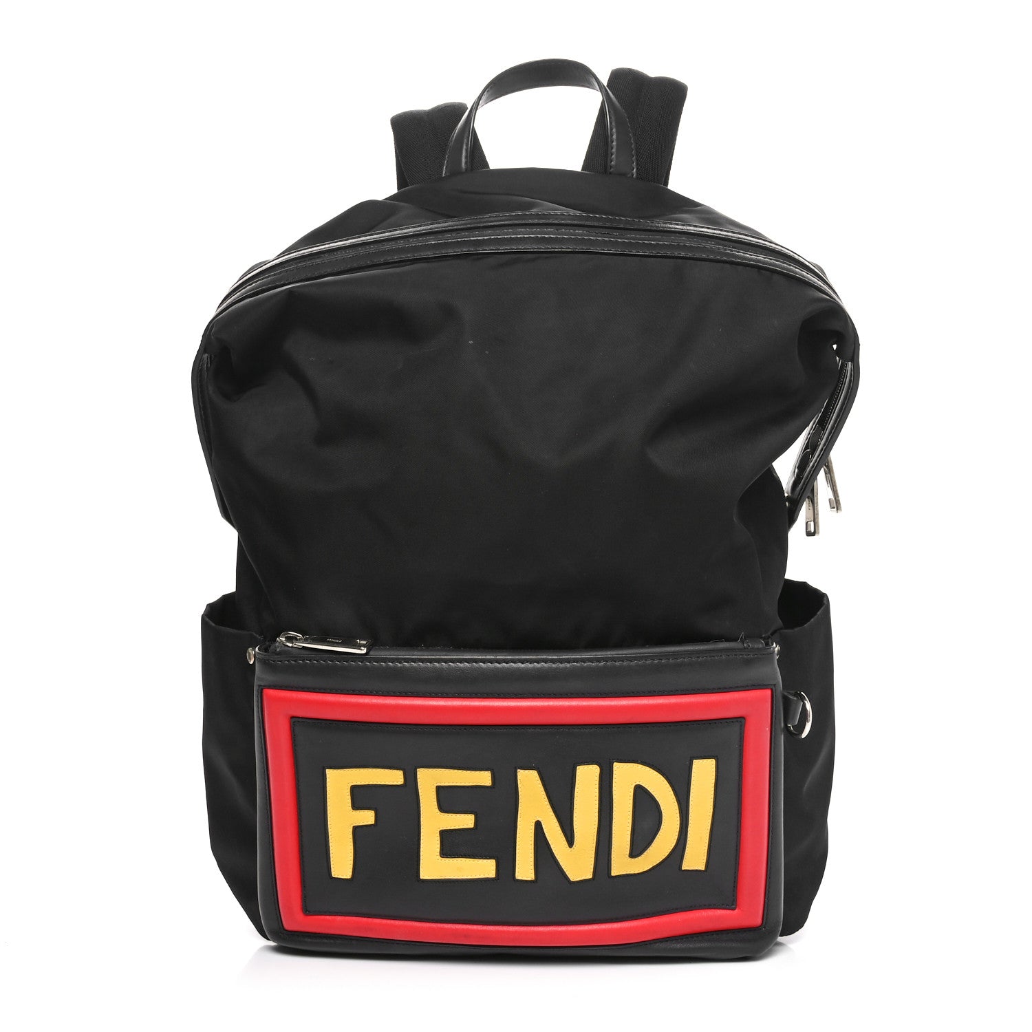 Fendi Nylon Vitello Century Logo Backpack Black 1 of 11