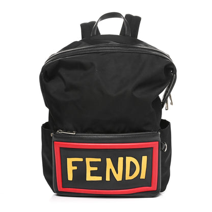 Fendi Nylon Vitello Century Logo Backpack Black 1 of 11