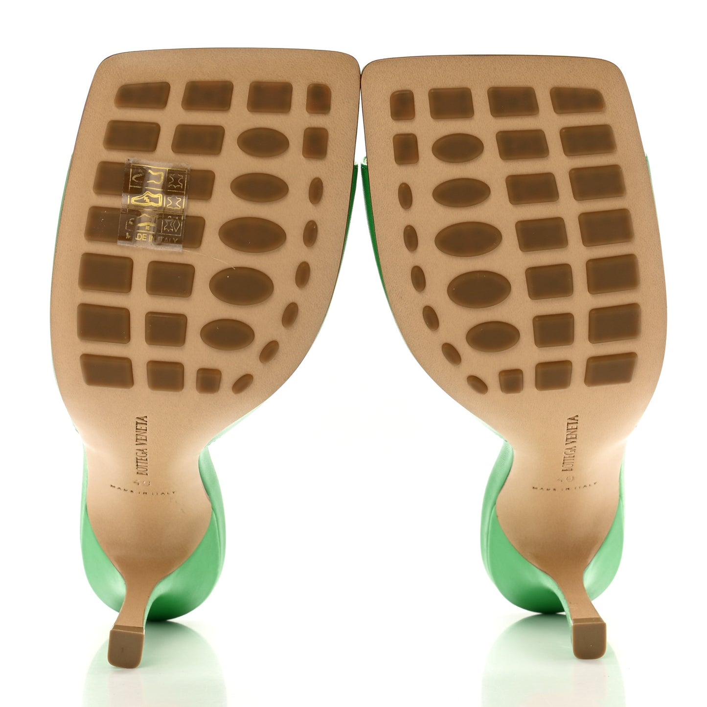 Lambskin Stretch Mule Sandals 40 Grass