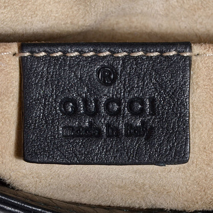Gucci Pebbled Calfskin Small 1973 Chain Shoulder Bag Black 6 of 9