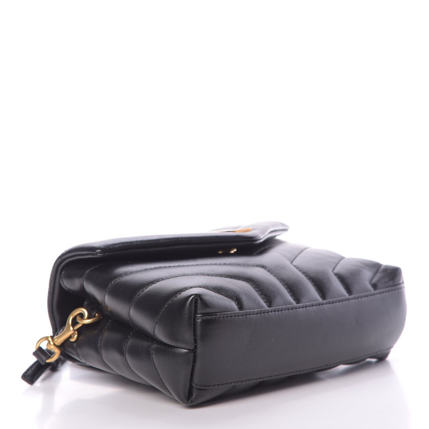 Calfskin Y Quilted Monogram Toy Loulou Crossbody Bag Black