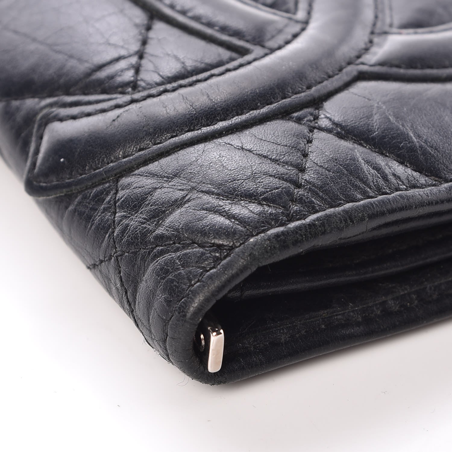 Chanel Aged Calfskin Quilted Cambon Yen Wallet Black 11 of 15