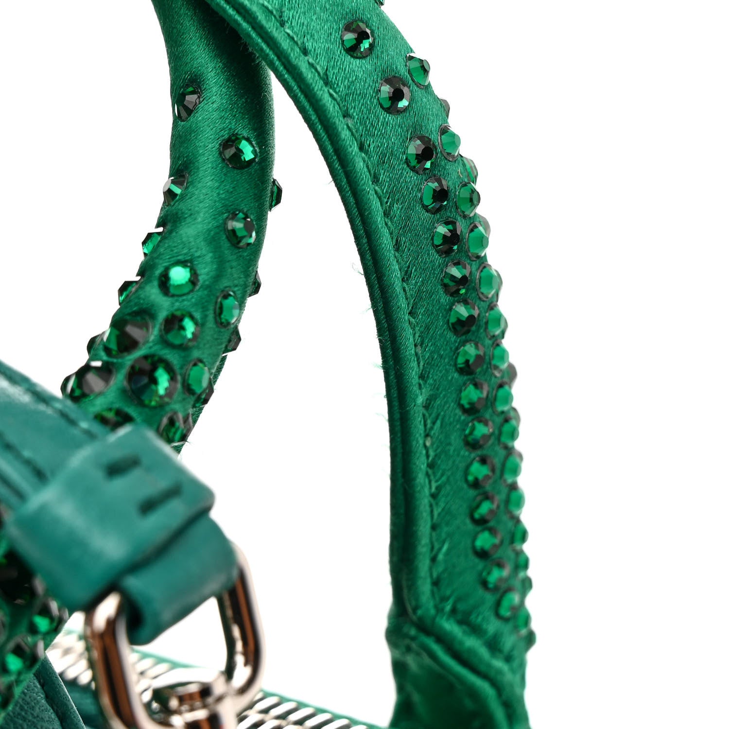Prada Satin Crystal Mini Galleria Double Zip Tote Mango 12 of 12