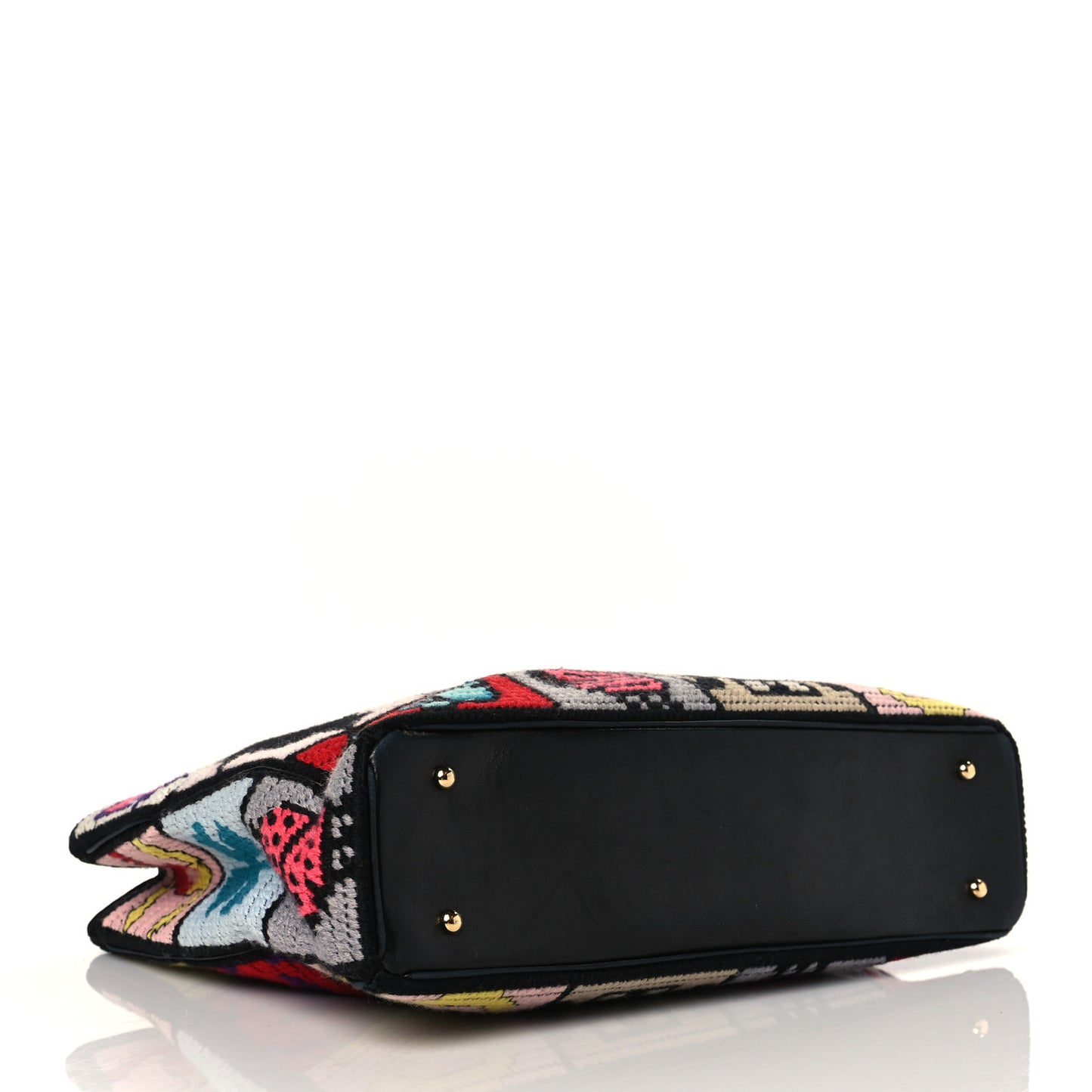 Needlepoint Precious Symbols Shoulder Bag Black