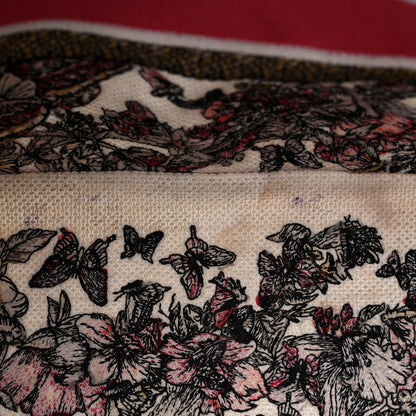 Christian Dior Canvas Embroidered Medium Butterfly Print Book Tote Multicolor 12 of 14