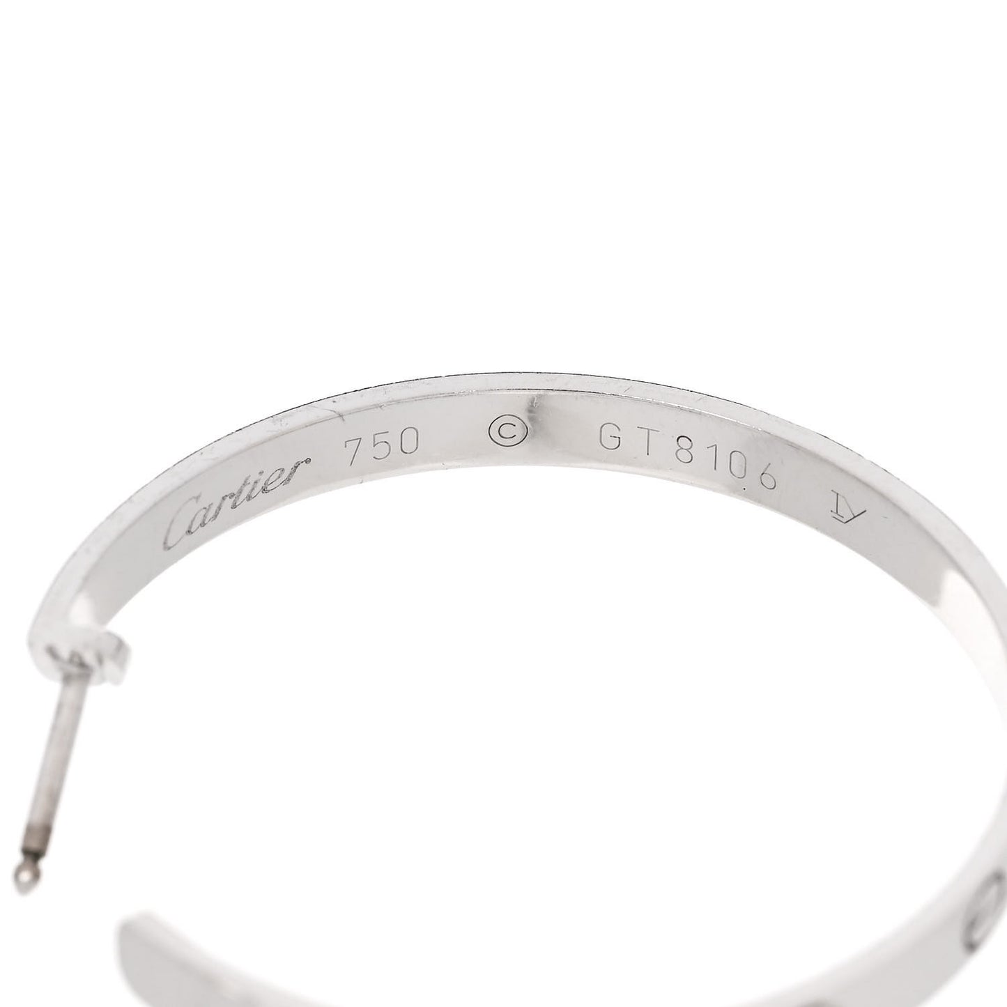 18K White Gold Large LOVE Hoop Earrings