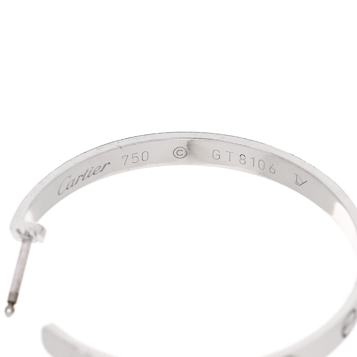 Cartier 18K White Gold Large LOVE Hoop Earrings 4 of 4