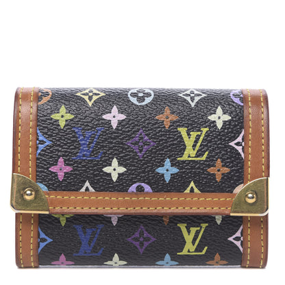Louis Vuitton Monogram Multicolor Porte-Monnaie Plat Coin Purse Black 1 of 7