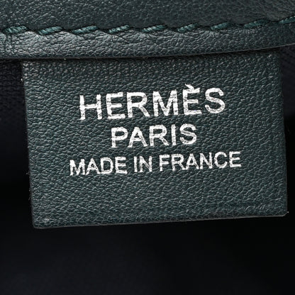 Hermes Taurillon Cristobal Cityslide Belt Bag PM Bleu Indigo Vert Cypress 6 of 10
