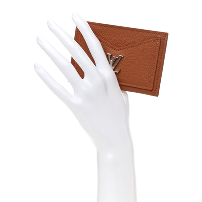 Louis Vuitton Calfskin Lockme Card Holder Caramel 2 of 8